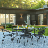 Flash Furniture TLH-089REC-017CBK6-GG Lila 7 Piece Patio Dining Set - 55